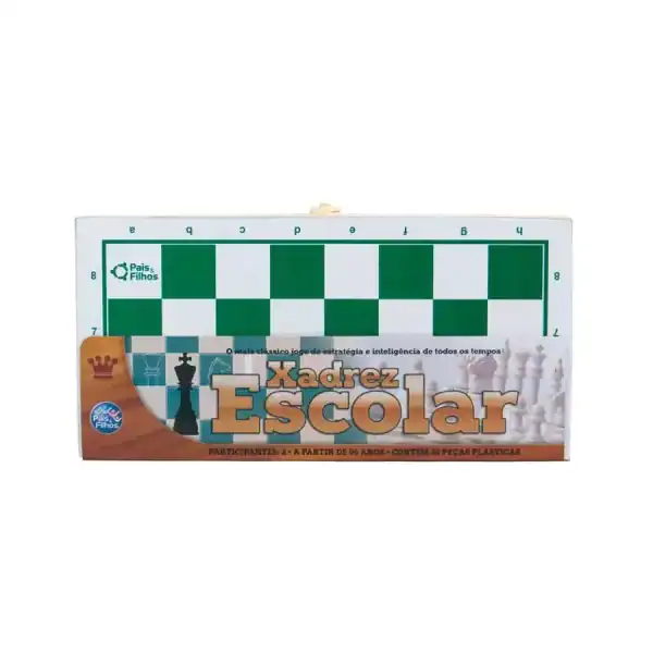 ajedrez escolar en caja de madera